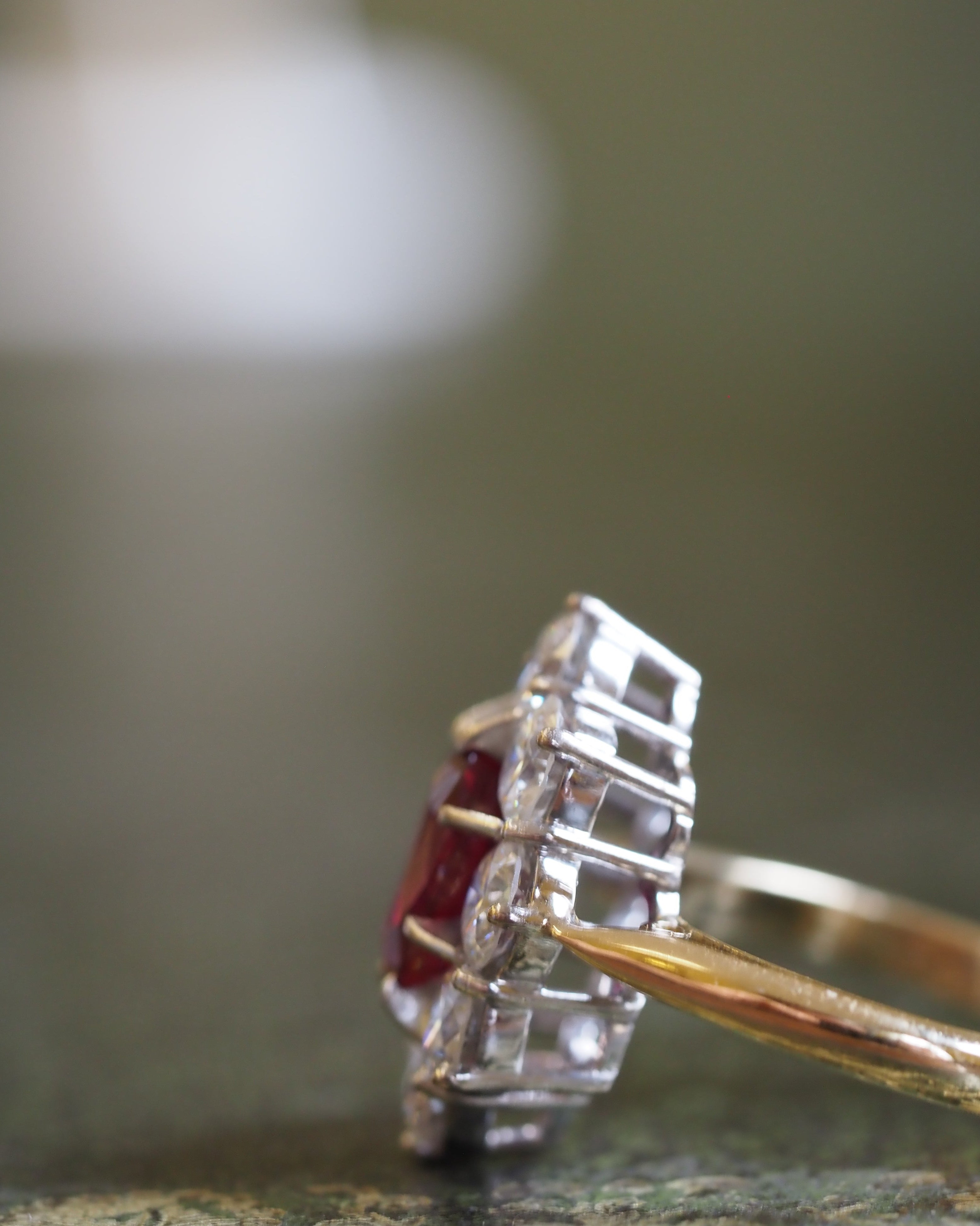 Ogden of Harrogate Jewellery Ruby and Diamond Cluster Ring *POA*