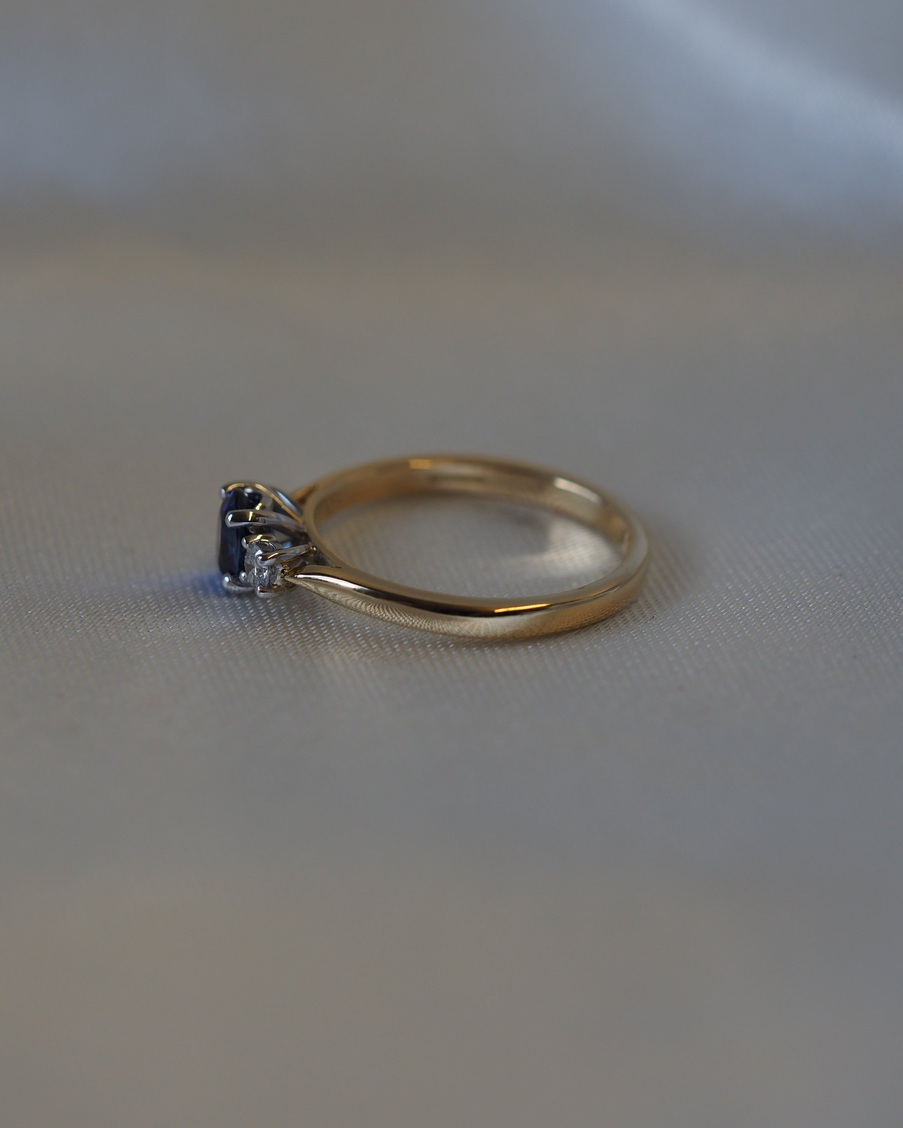 Ogden of Harrogate Jewellery Sapphire and Diamond Three-Stone Ring in 18ct Yellow Gold