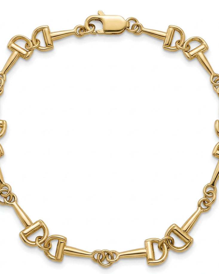 Ogden Of Harrogate Jewellery Snaffle Bit Chain Bracelet in 9ct Yellow Gold