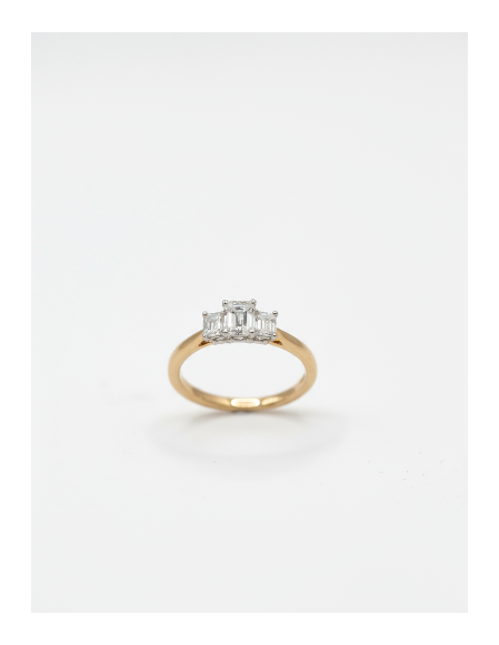 Ogden of Harrogate Jewellery Three Stone Diamond Emerald Cut Ring