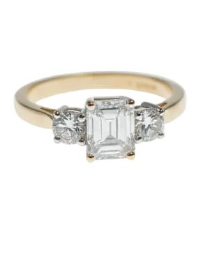 Ogden of Harrogate Jewellery Three-Stone Emerald-Cut Diamond Ring in 18ct Yellow Gold *POA*