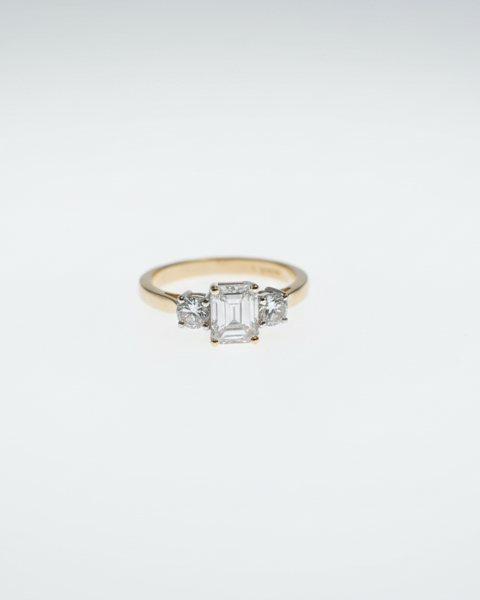 Ogden of Harrogate Jewellery Three-Stone Emerald-Cut Diamond Ring in 18ct Yellow Gold *POA*