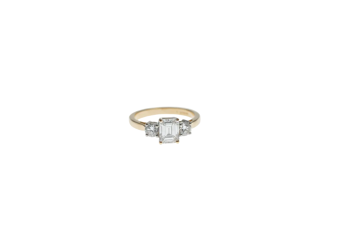 Ogden of Harrogate Jewellery Three-Stone Emerald-Cut Diamond Ring in 18ct Yellow Gold *POA*