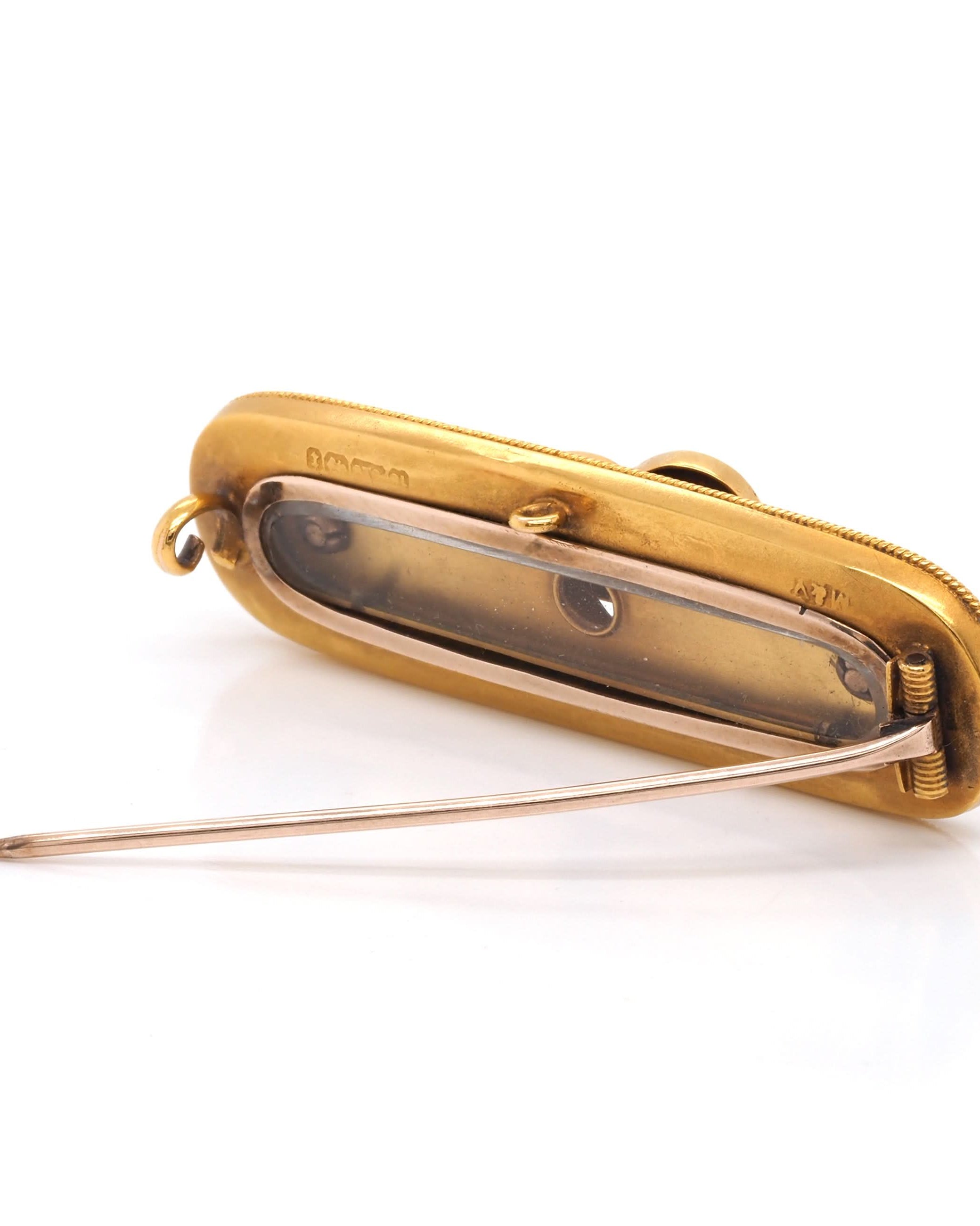 Ogden of Harrogate Jewellery Victorian 15ct Yellow Gold Pearl and Diamond Lover's Brooch, c.1893