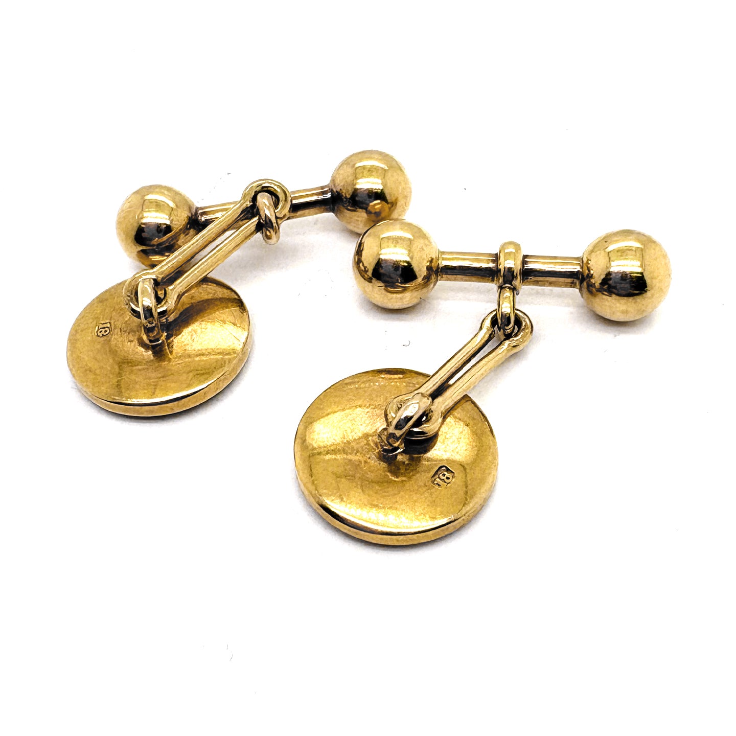 Ogden Of Harrogate Mens Accessories A Pair of 18 carat yellow gold Button Cufflinks Circa 1930s