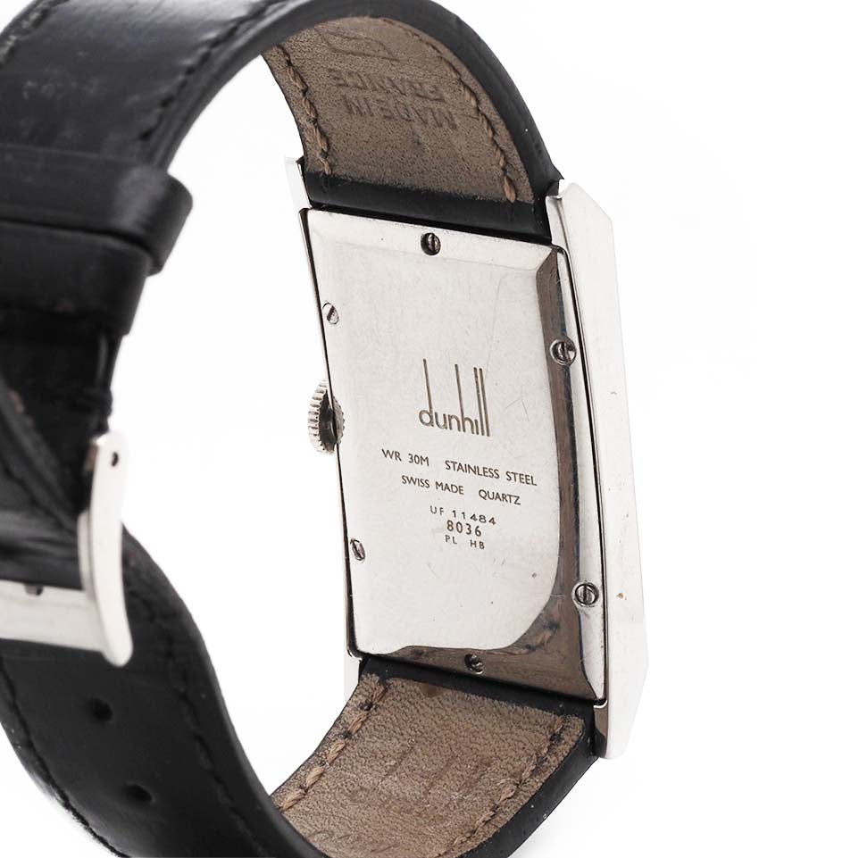 Ogden of Harrogate Ogden Vintage Watch Dunhill Wafer Thin Steel Watch on Black Strap
