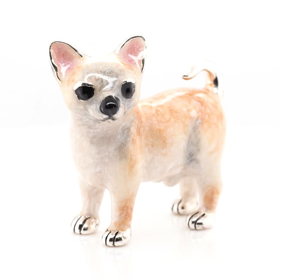 Ogden Of Harrogate Silverware Homewares Gifts Handcrafted Silver and Enamel Chihuahua