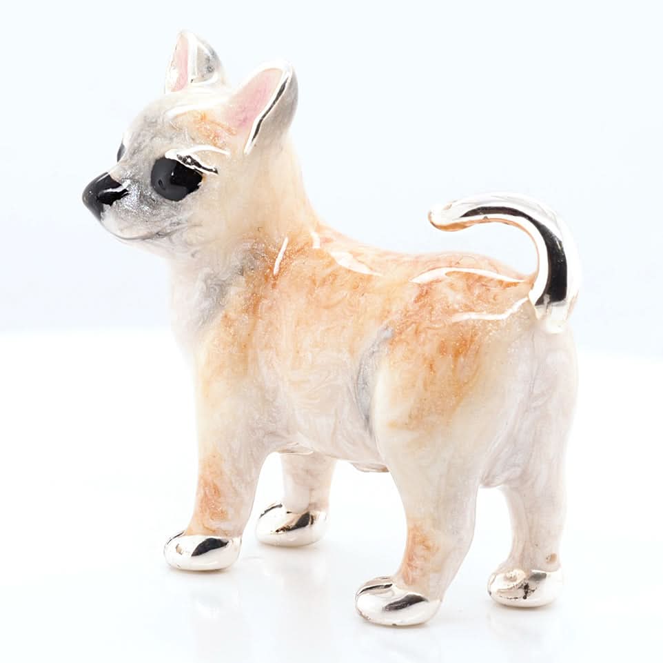Ogden Of Harrogate Silverware Homewares Gifts Handcrafted Silver and Enamel Chihuahua
