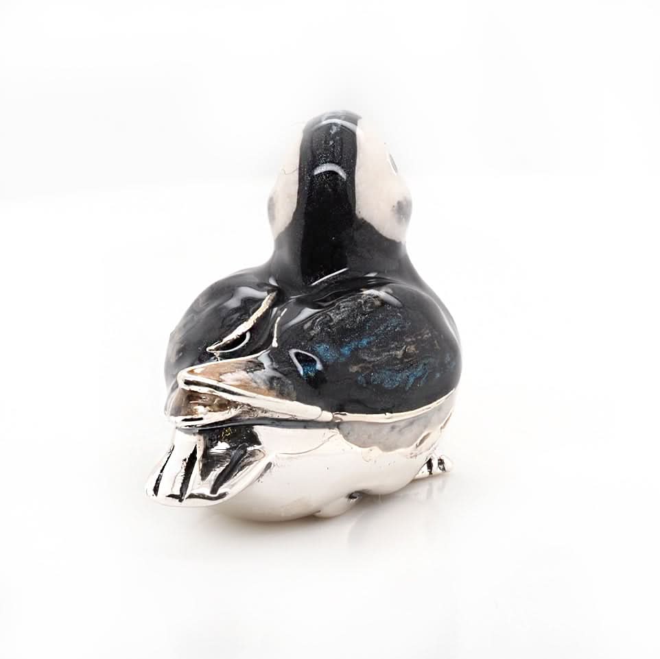 Ogden Of Harrogate Silverware Homewares Gifts Handcrafted Silver and Enamel Sitting Puffin