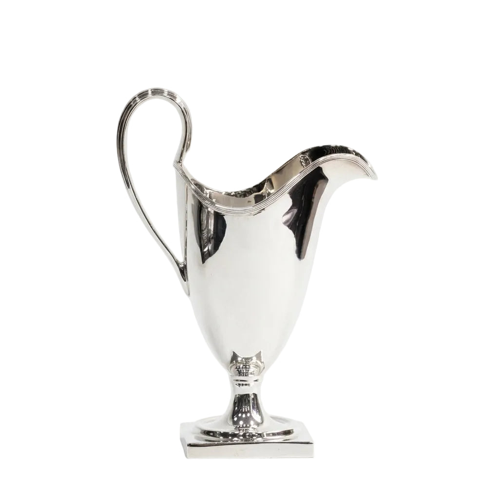Ogden of Harrogate Silverware Homewares Gifts Silver Helmet-Shaped Cream Jug with Reeded Edge, Birmingham 1974