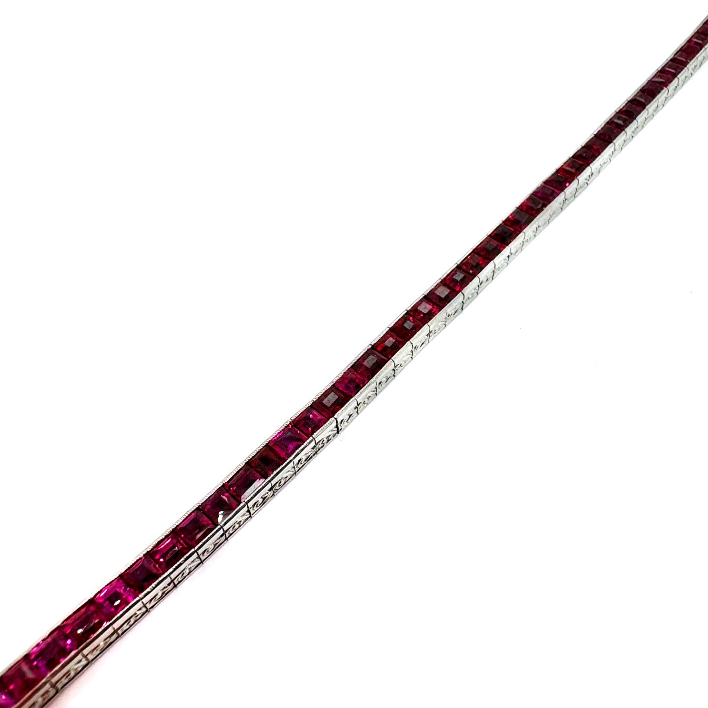 Ogden Of Harrogate Vintage Jewellery A Ruby Line Bracelet