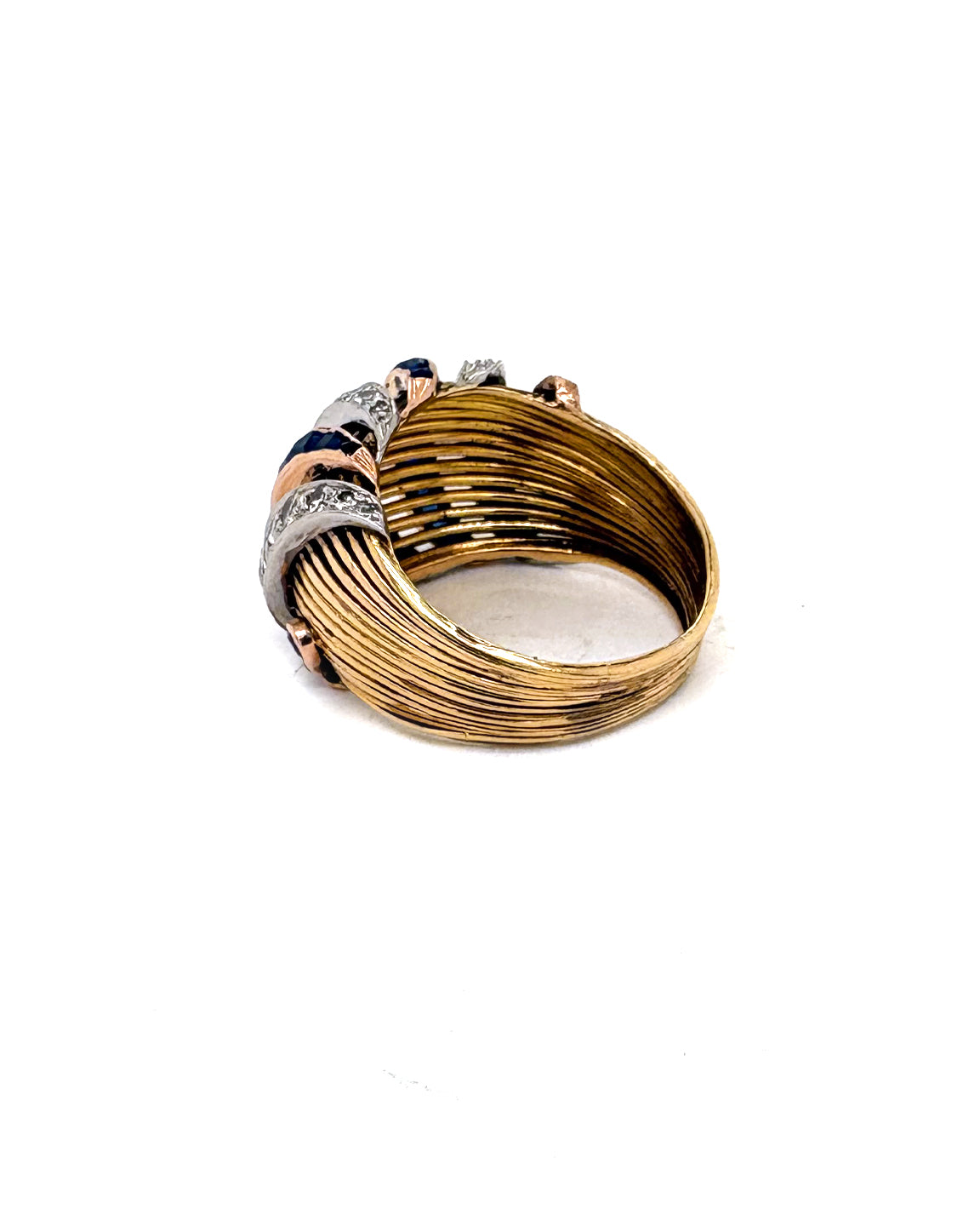 Ogden Of Harrogate Vintage Jewellery A Sapphire and Diamond 18 ct Gold Cocktail Ring Circa 1950s