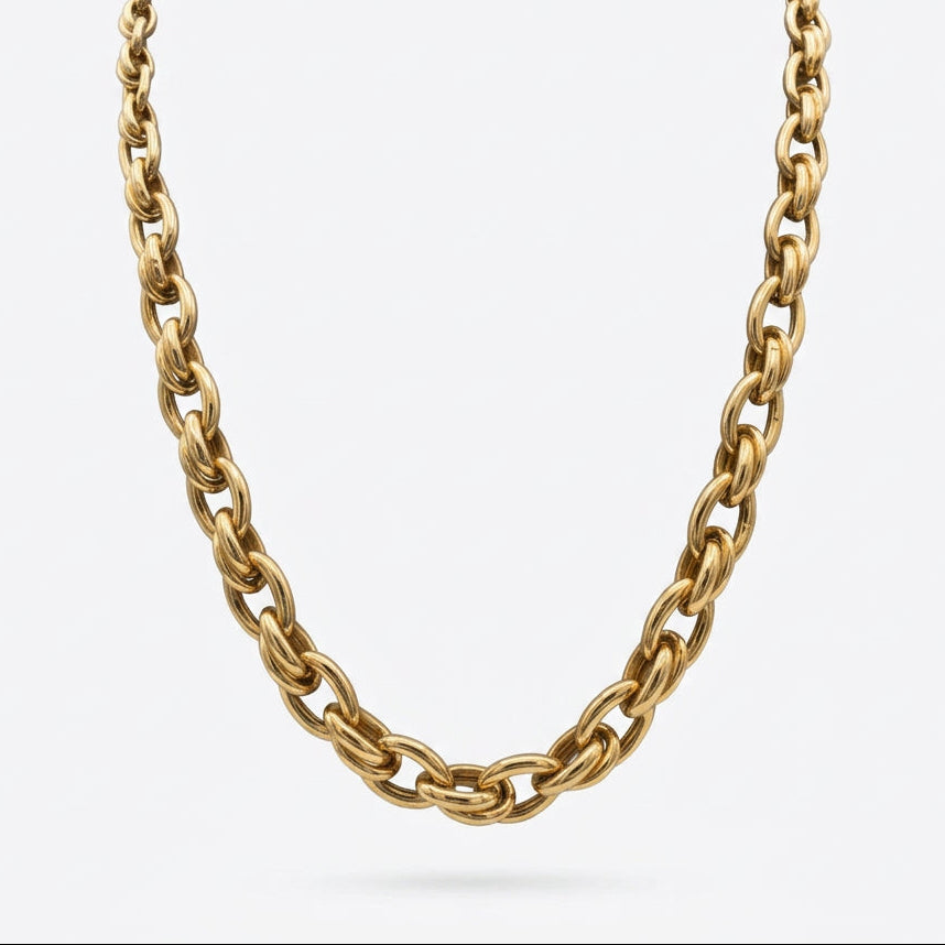 Ogden Of Harrogate Vintage Jewellery An 18ct Yellow Gold Fancy Graduated Link Chain Necklace
