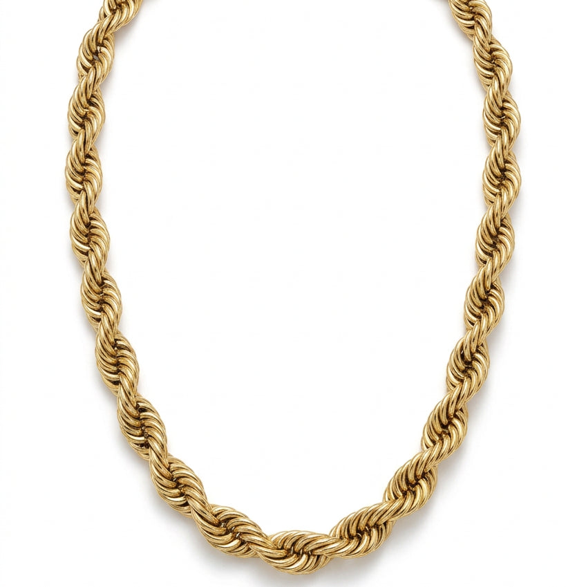 Ogden Of Harrogate Vintage Jewellery An 18ct Yellow Gold Twisted Chunky Rope Chain
