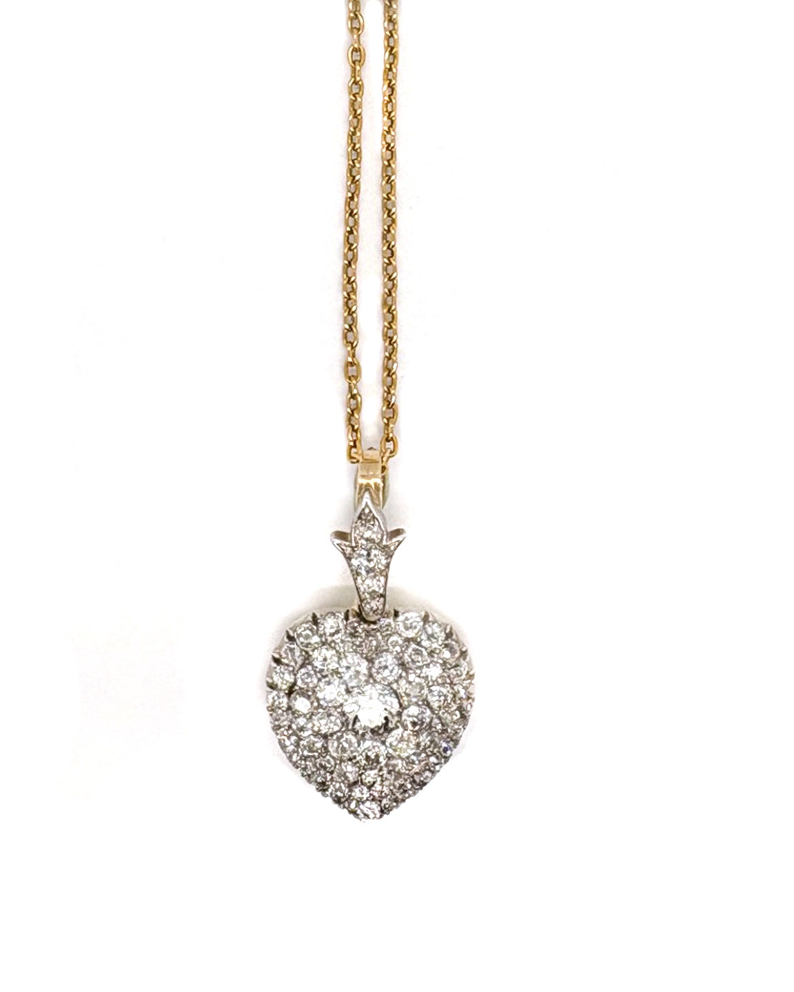 Ogden Of Harrogate Vintage Jewellery An Old-cut Diamond Heart Pendant