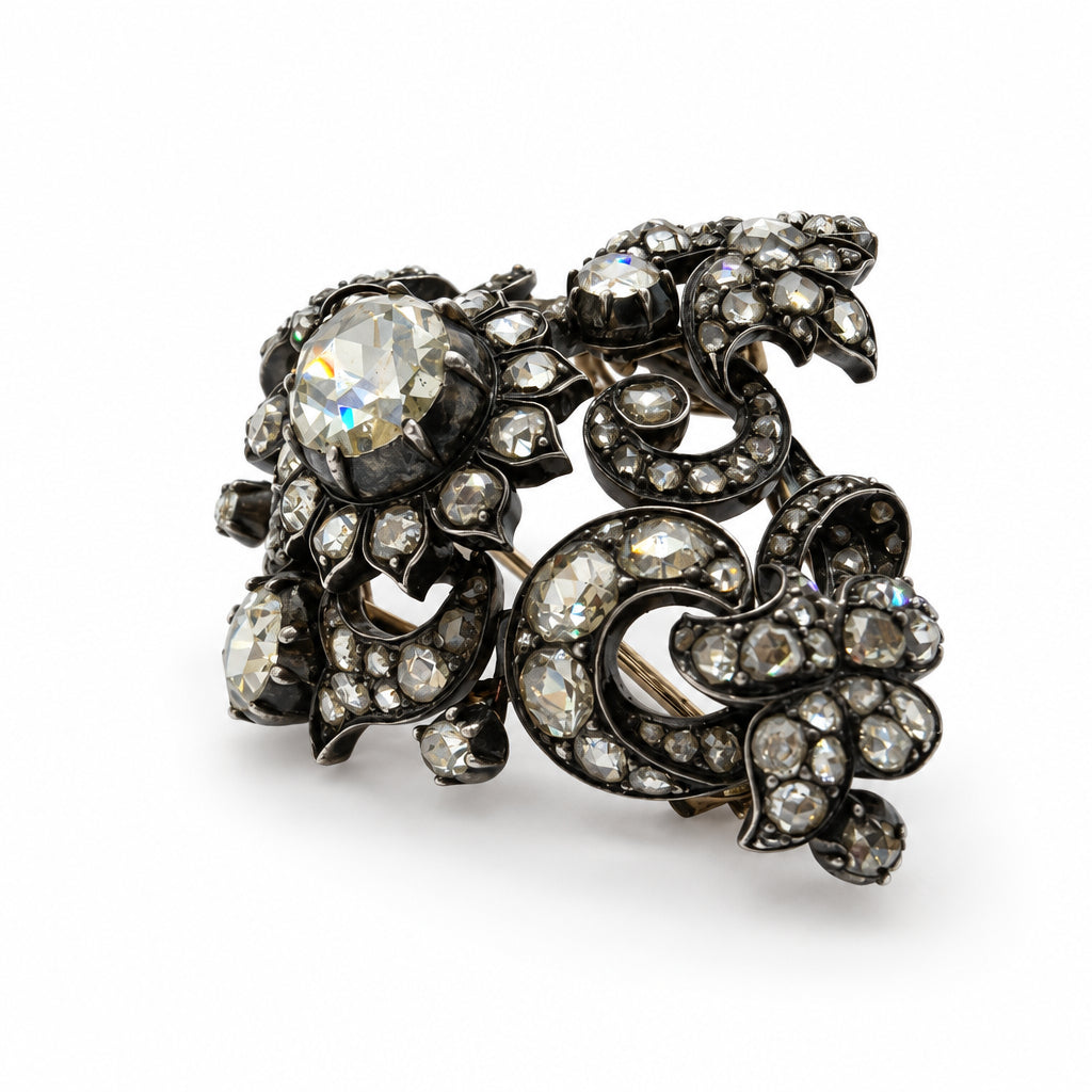 Ogden Of Harrogate Vintage Jewellery Antique Rose-Cut Diamond Brooch