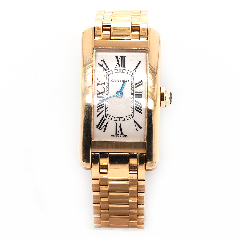 Ogden Vintage Watches Luxury Watch 18ct Yellow Gold Cartier Tank Américaine Watch