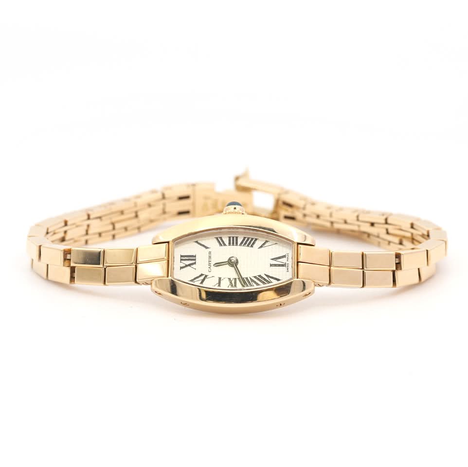 Ogden Vintage Watches Luxury Watch Cartier Mini Tonneau Watch – 18ct Yellow Gold
