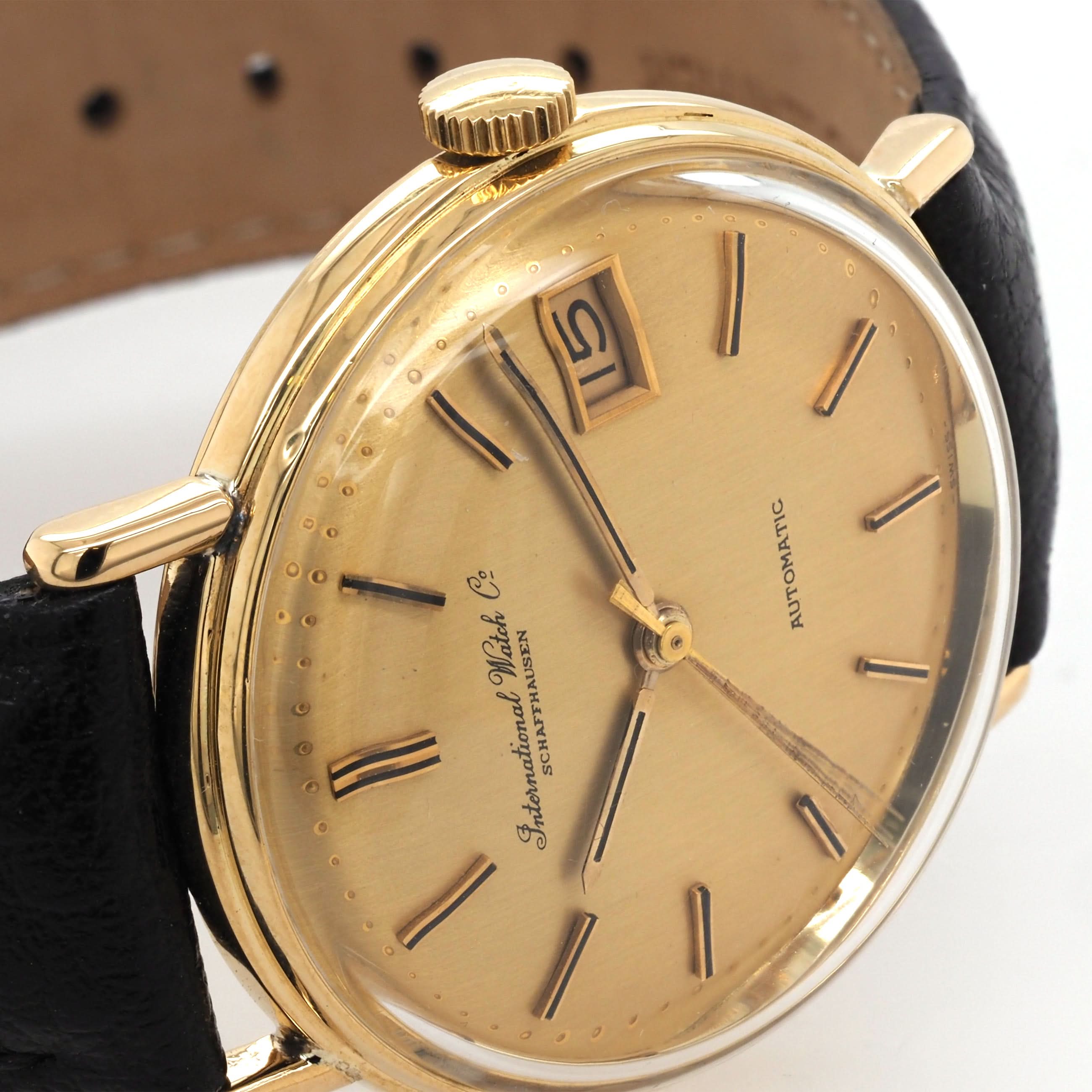 Ogden Vintage Watches Luxury Watch International Watch Company (IWC) 18ct Gold 1960s Automatic Date Watch