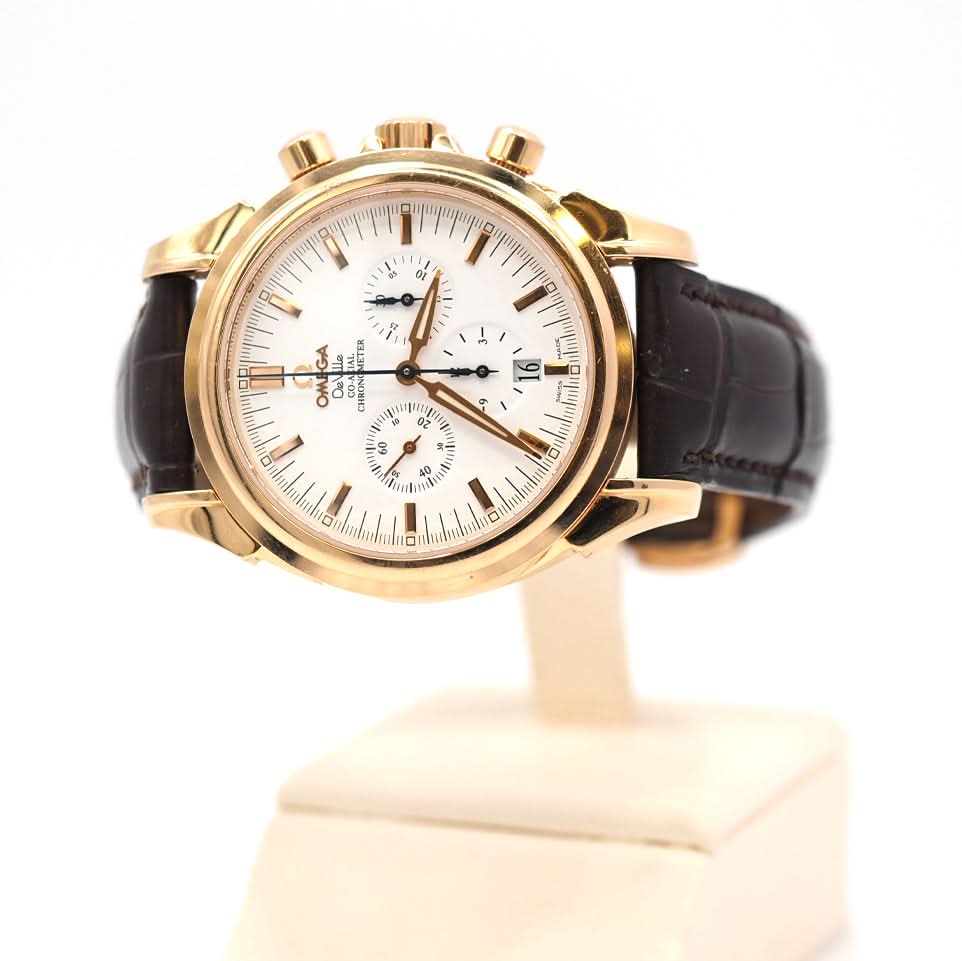 Ogden Vintage Watches Luxury Watch Omega De Ville Gents Chronograph Watch (2004) — Complete with Box, Papers & Spare Strap
