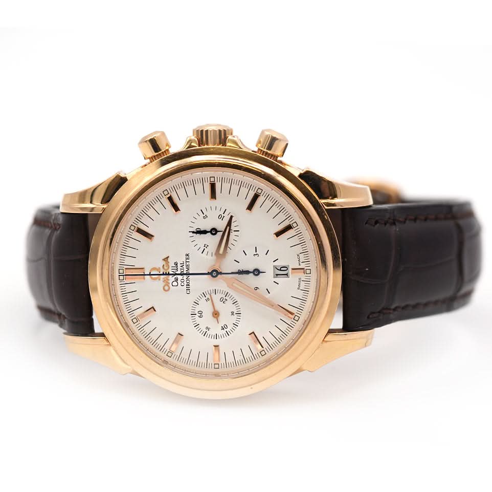 Ogden Vintage Watches Luxury Watch Omega De Ville Gents Chronograph Watch (2004) — Complete with Box, Papers & Spare Strap