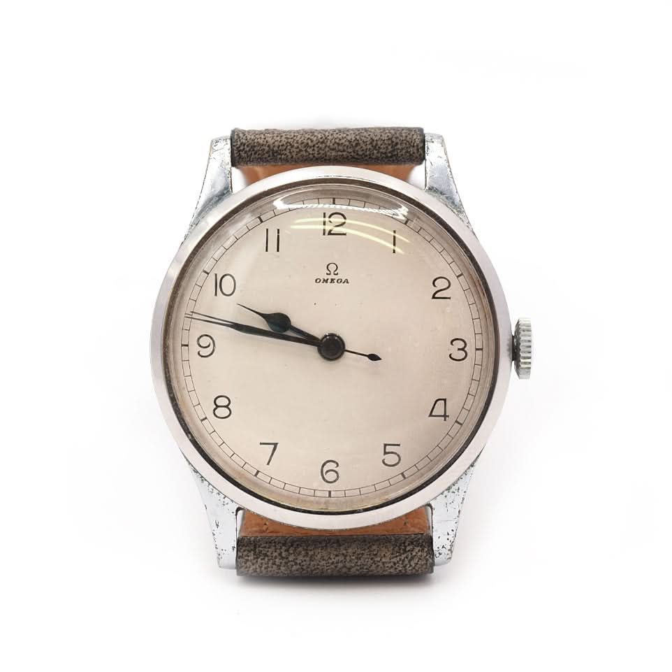 Ogden Vintage Watches Luxury Watch Omega Vintage Manual Wind Watch – Stainless Steel, Grey Leather Strap