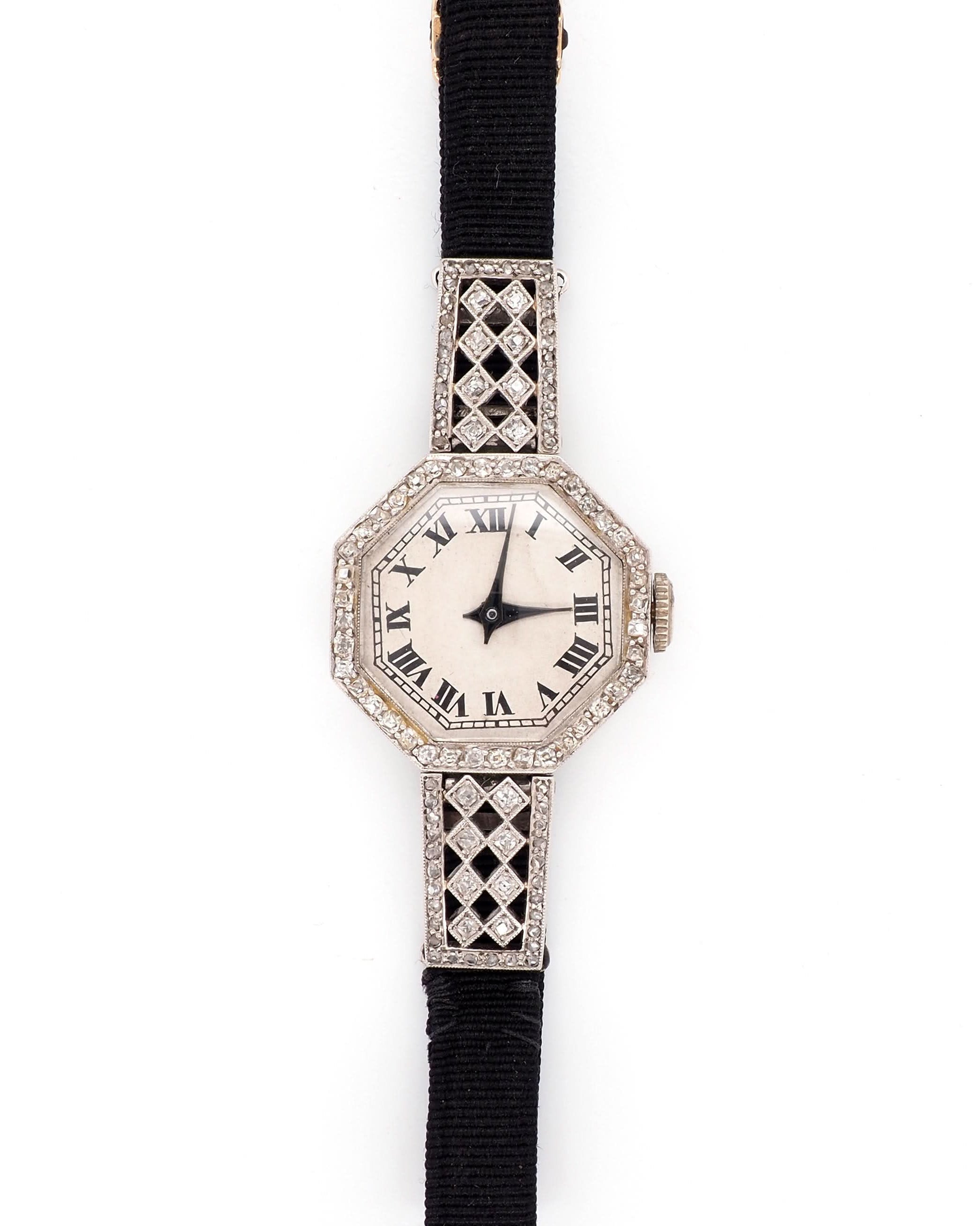 Ogden Vintage Watches Ogden Vintage Watch Art Deco Platinum Quartz Cocktail Watch, c.1920