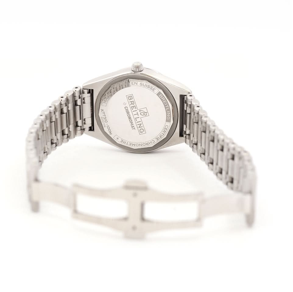 Ogden Vintage Watches Ogden Vintage Watch Breitling Lady Chronomat Automatic Watch – Steel, Diamond Dot Pink Dial