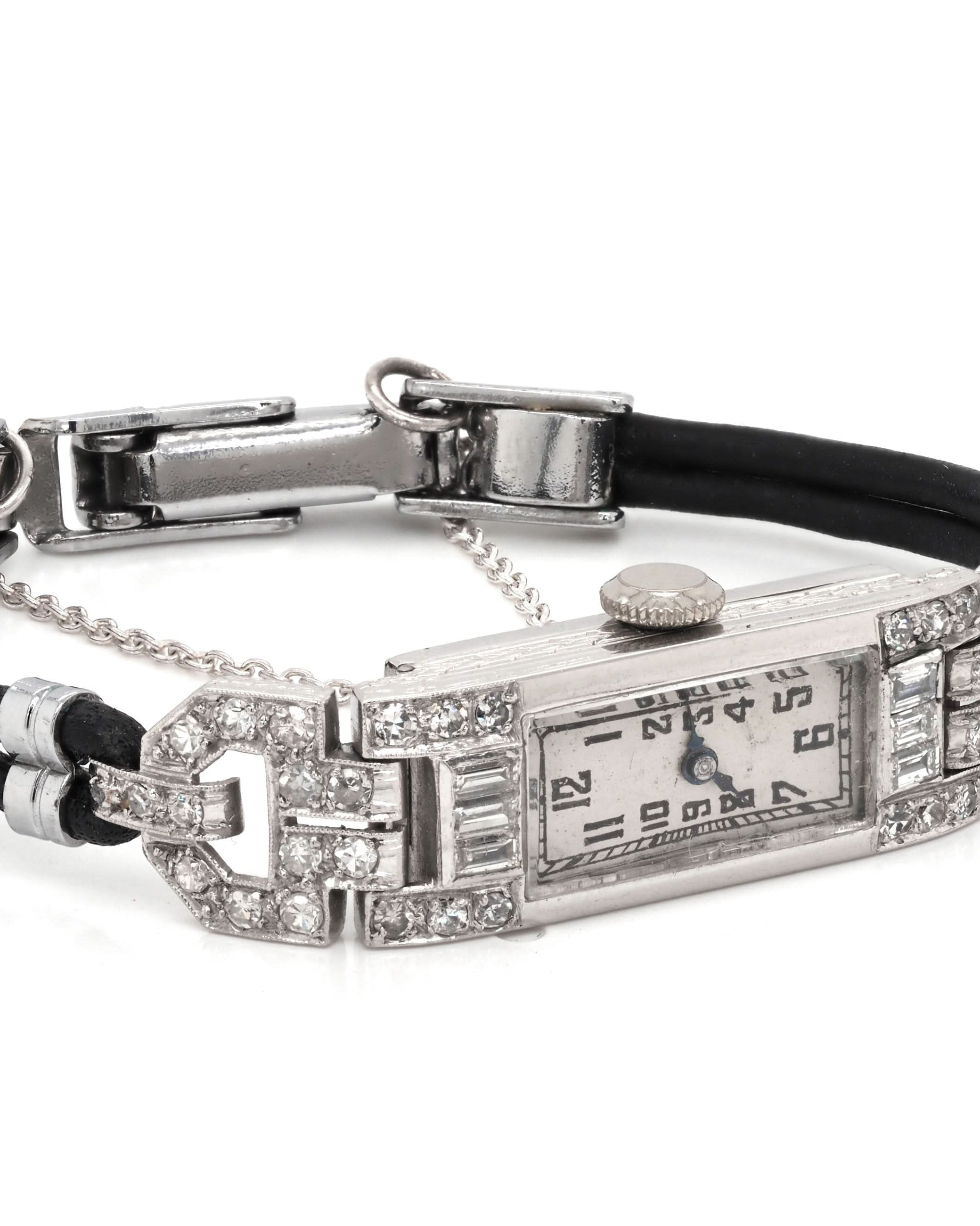 Ogden Vintage Watches Ogden Vintage Watch Ladies Art Deco Platinum and Diamond-Set Cocktail Watch