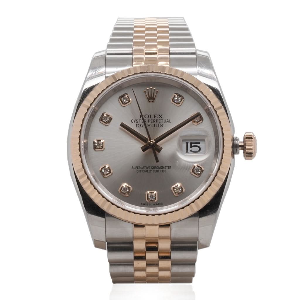 Ogden Vintage Watches Ogden Vintage Watch Rolex Datejust 36mm Rose Gold and Steel