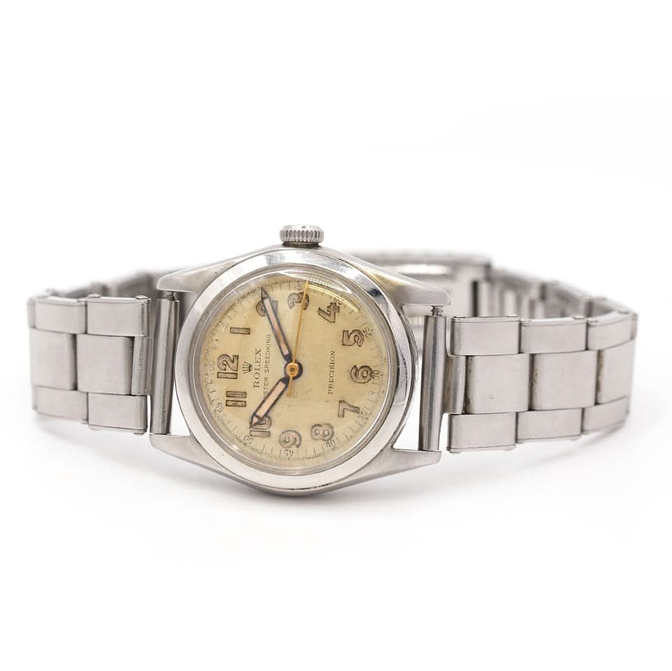 Ogden Vintage Watches Ogden Vintage Watch Rolex Precision Manual Wind Watch – Stainless Steel, Mid-Size, Original Bracelet (1936)