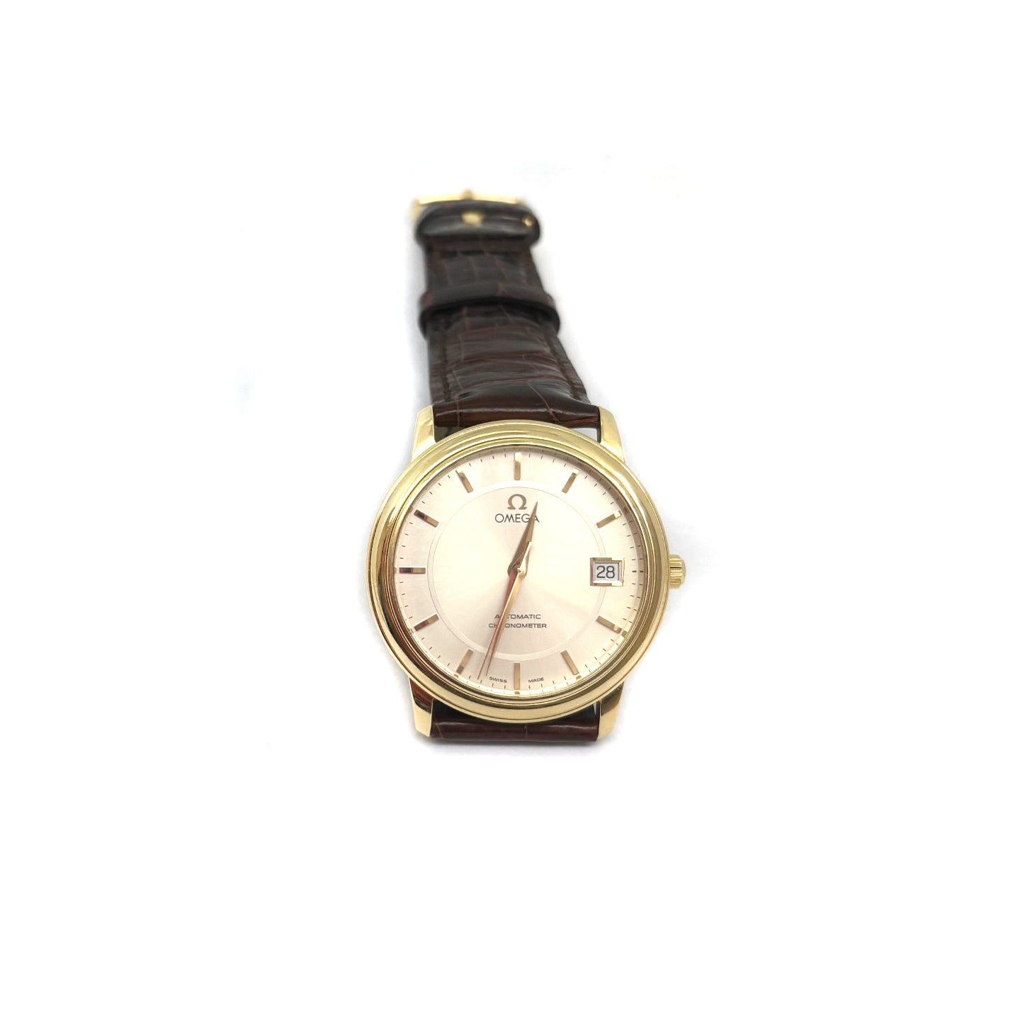 Omega Luxury Watch Omega DeVille 18ct Yellow Gold Automatic with Omega Strap and Gold Plated Omega Buckle