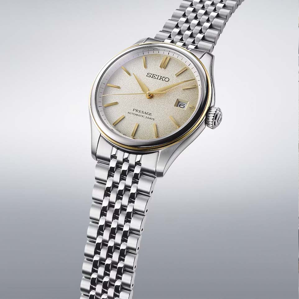Seiko Luxury Watch Seiko Presage Classic Automatic Steel Watch – Cream Silk Dial | 40mm