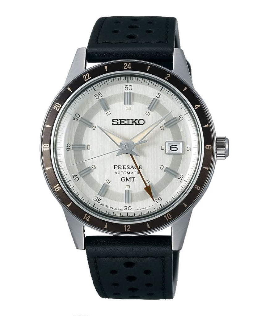 Seiko Luxury Watch Seiko Presage ‘Stone’ Style 60s Road Trip GMT SSK011J1