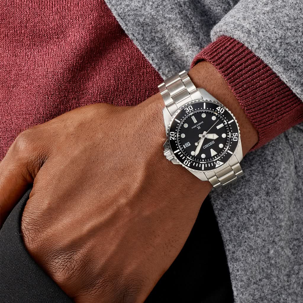 Seiko Luxury Watch Seiko Prospex Solar Diver’s in Pure Black SNE597P1