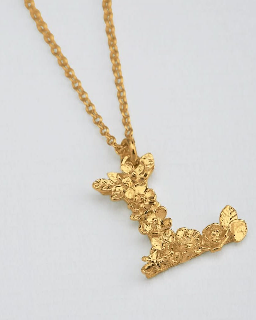 Alex Monroe Jewellery Alex Monroe Floral Letter L Necklace