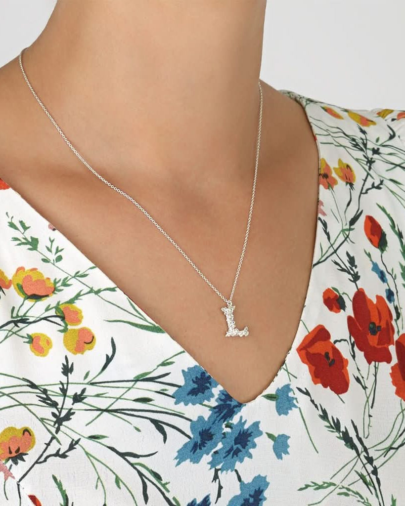 Alex Monroe Jewellery Alex Monroe Floral Letter L Necklace