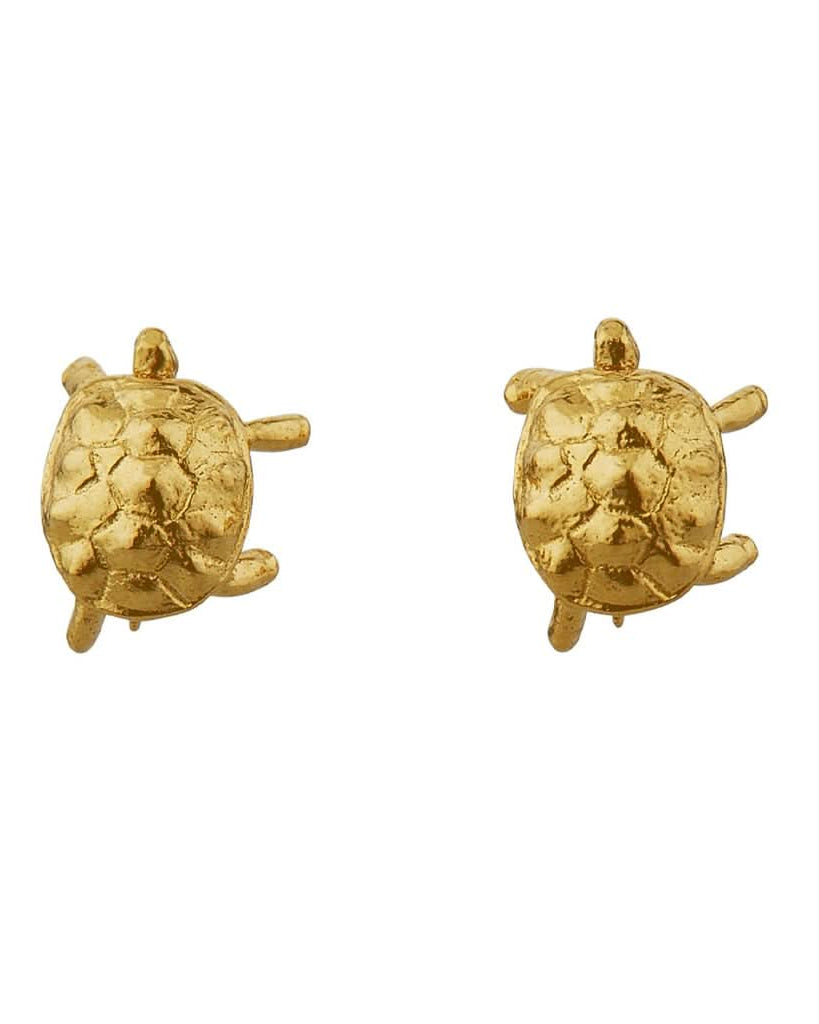 Alex Monroe Jewellery Gold-Plated Alex Monroe Racing Tortoise Stud Earrings