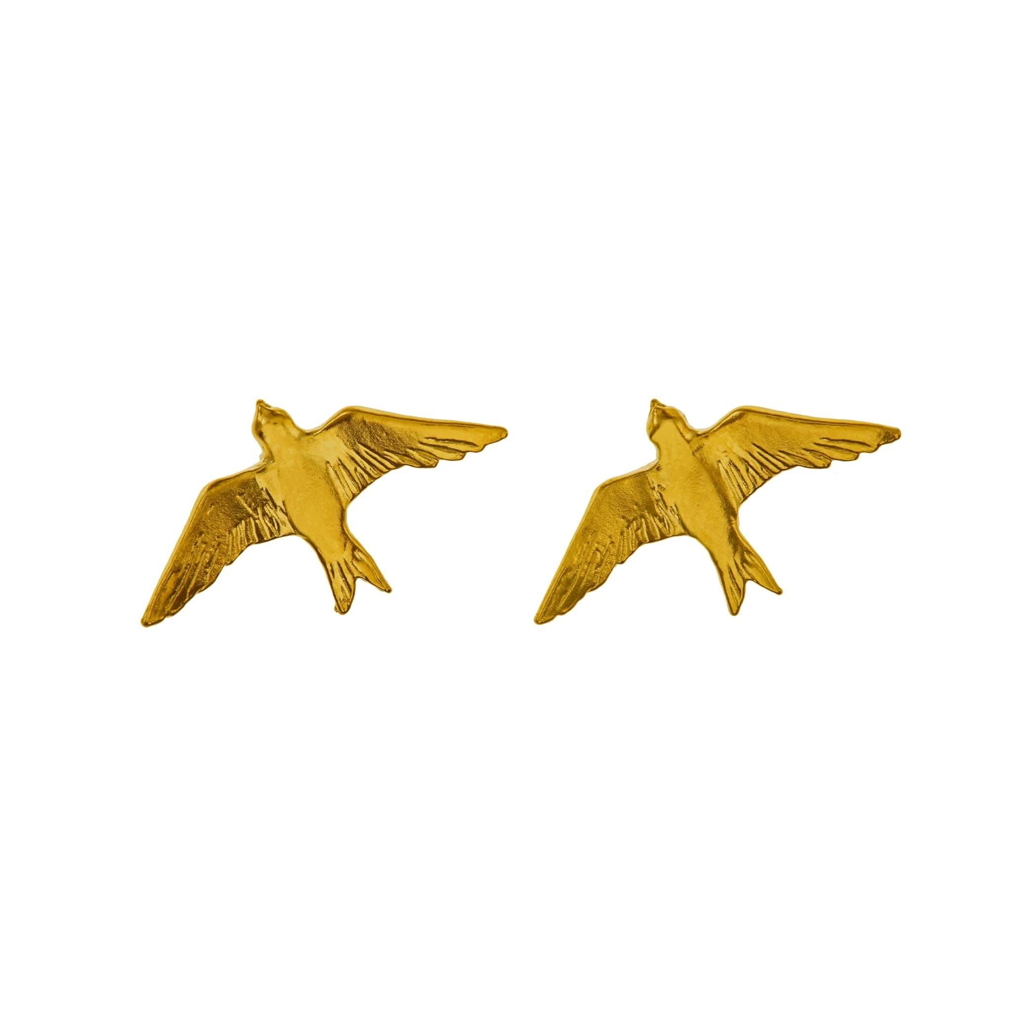Alex Monroe Jewellery Gold-plated Alex Monroe Silver Swallow Stud Earrings