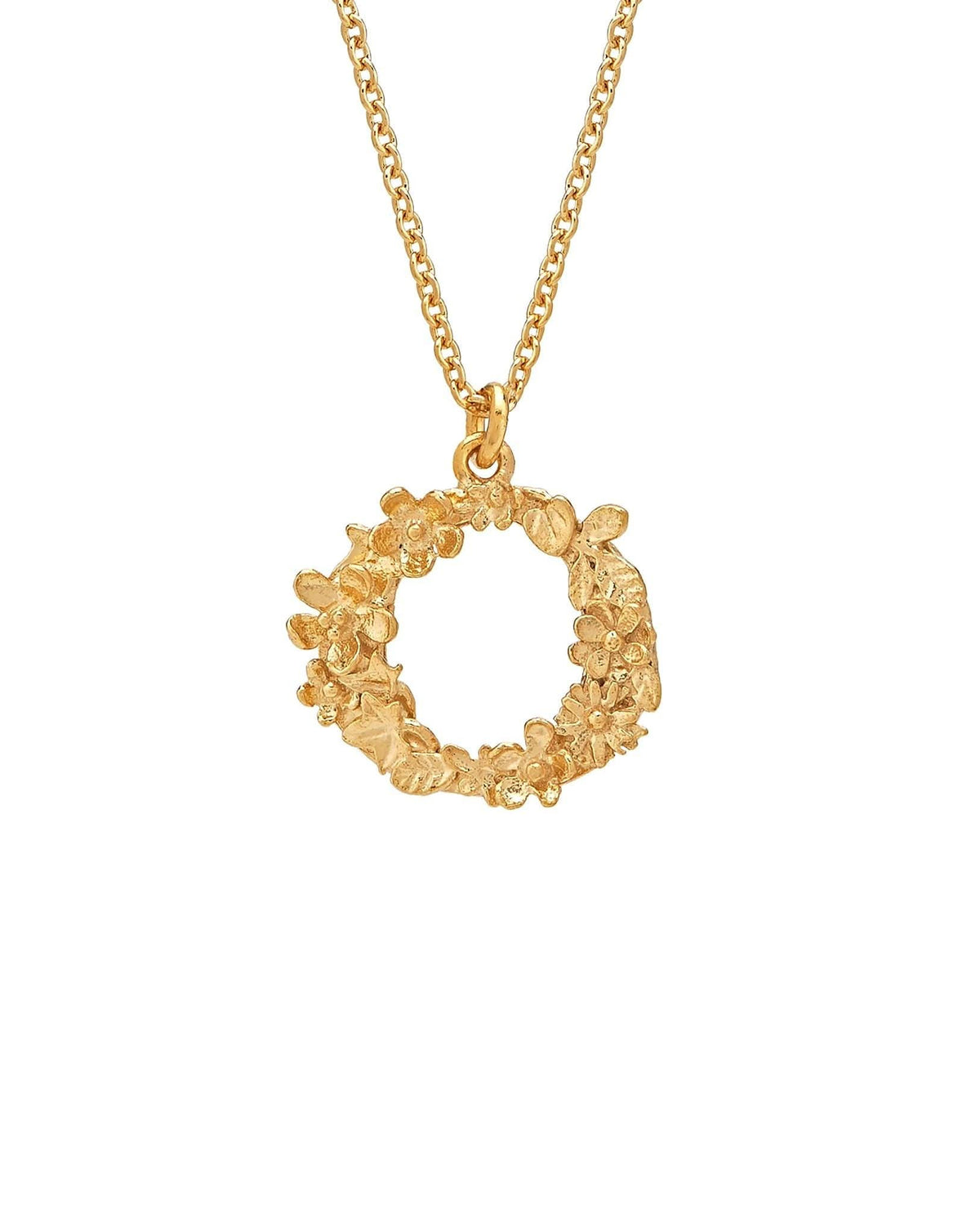 Alex Monroe Jewellery Gold Plated Silver Alex Monroe Floral Letter O Necklace