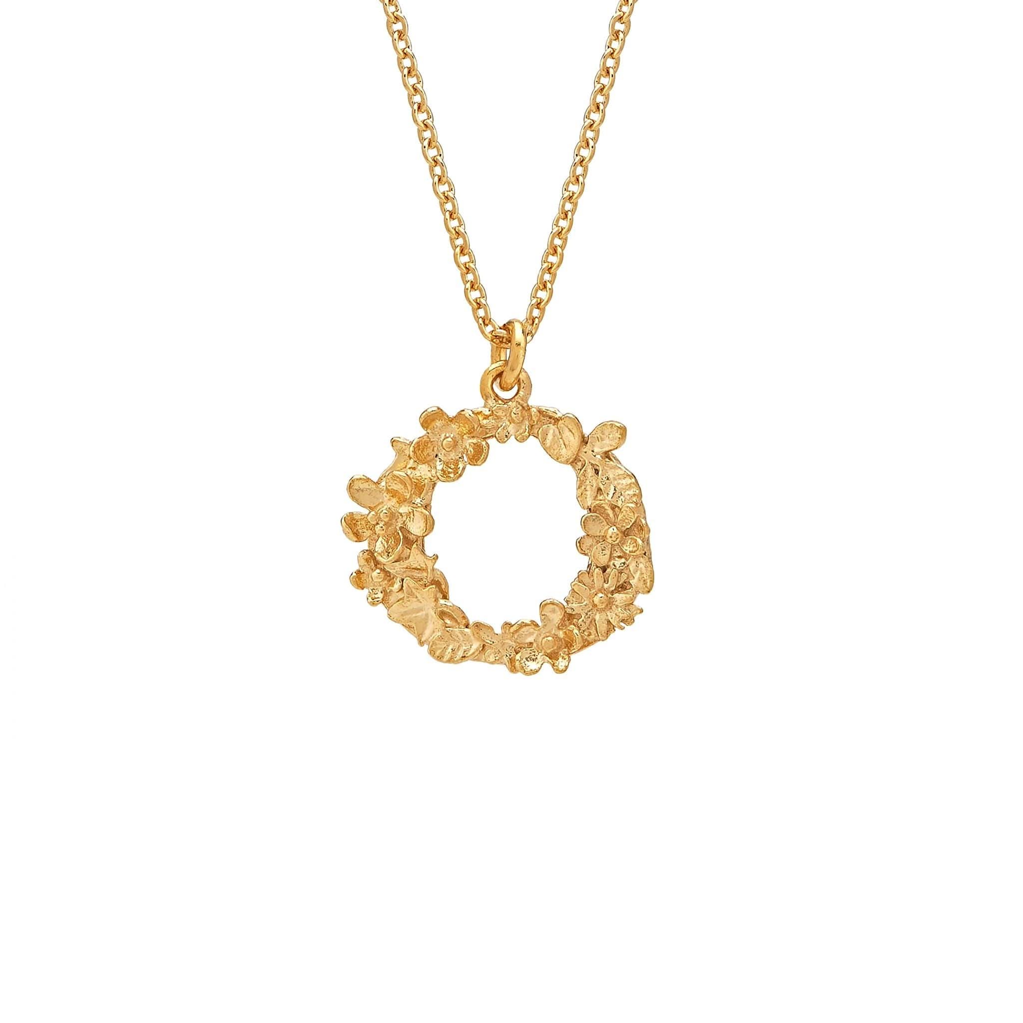 Alex Monroe Jewellery Gold Plated Silver Alex Monroe Floral Letter O Necklace