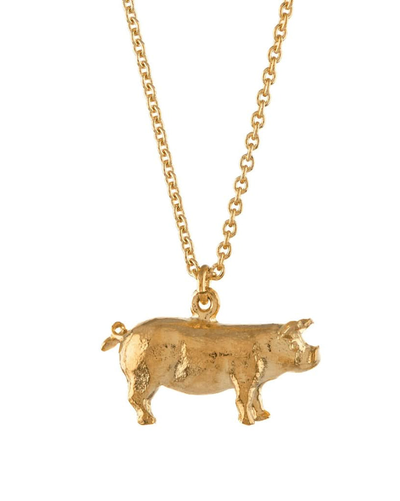 Alex Monroe Jewellery Gold-Plated Suffolk Pig Necklace