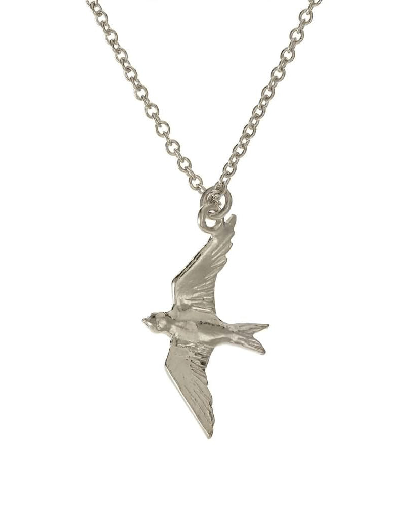 Alex Monroe Jewellery Silver Alex Monroe Flying Swallow Necklace