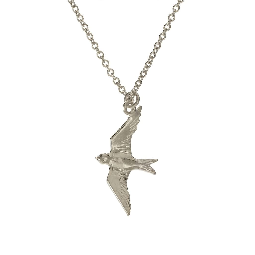 Alex Monroe Jewellery Silver Alex Monroe Flying Swallow Necklace