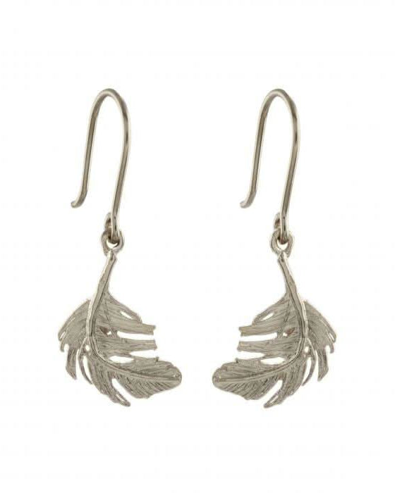 Alex Monroe Jewellery Silver Alex Monroe Little Feather Hook Earrings