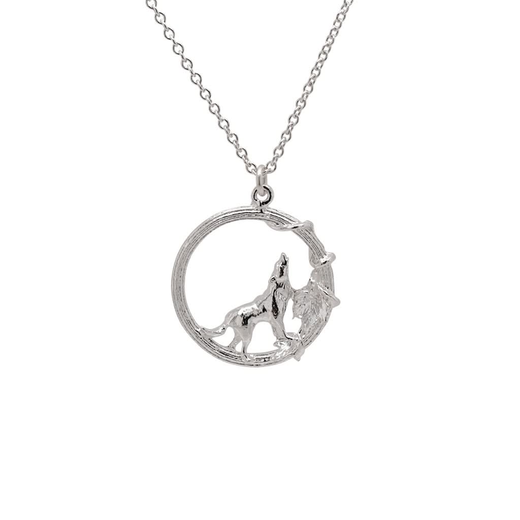 Alex Monroe Jewellery Silver Alex Monroe Silver Howling Wolf Necklace