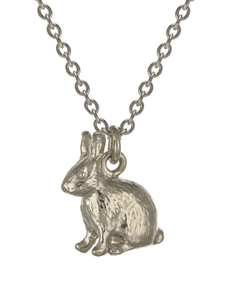 Alex Monroe Jewellery Silver Alex Monroe Sitting Bunny Necklace