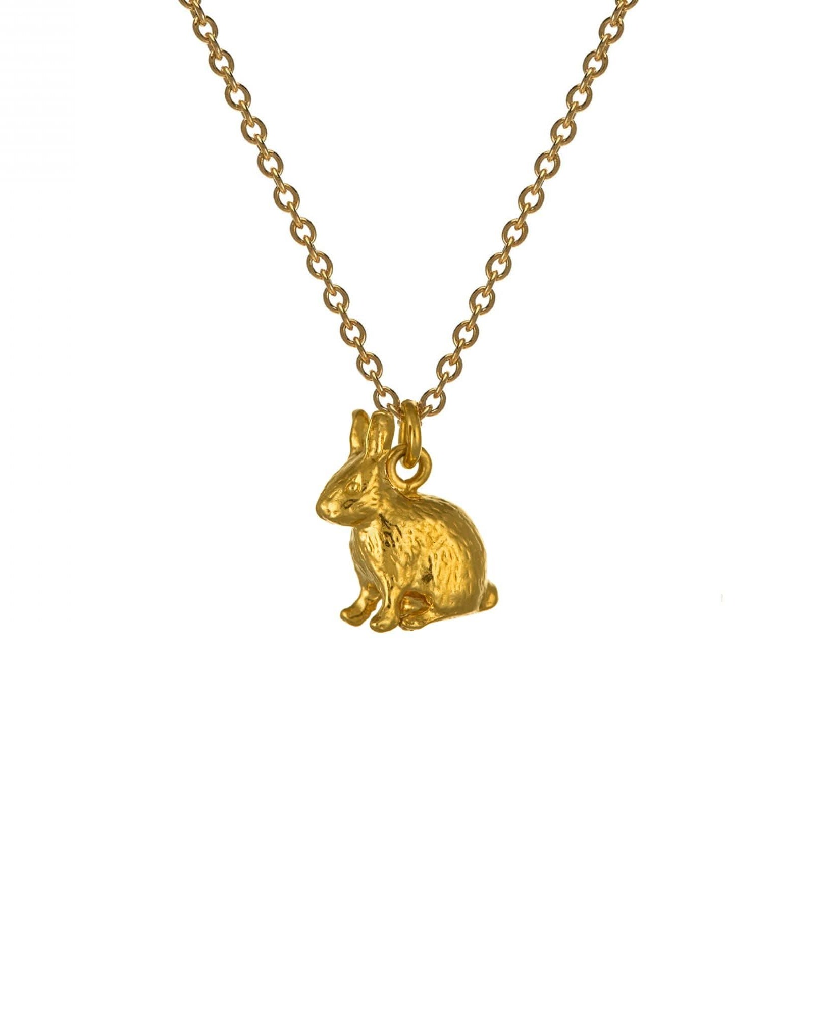 Alex Monroe Jewellery Yellow Gold Plated Alex Monroe Sitting Bunny Necklace