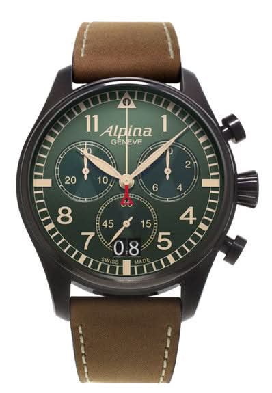 Alpina Luxury Watches Green ALPINA Startimer Pilot Green Dial Watch AL-372GR4FBS6