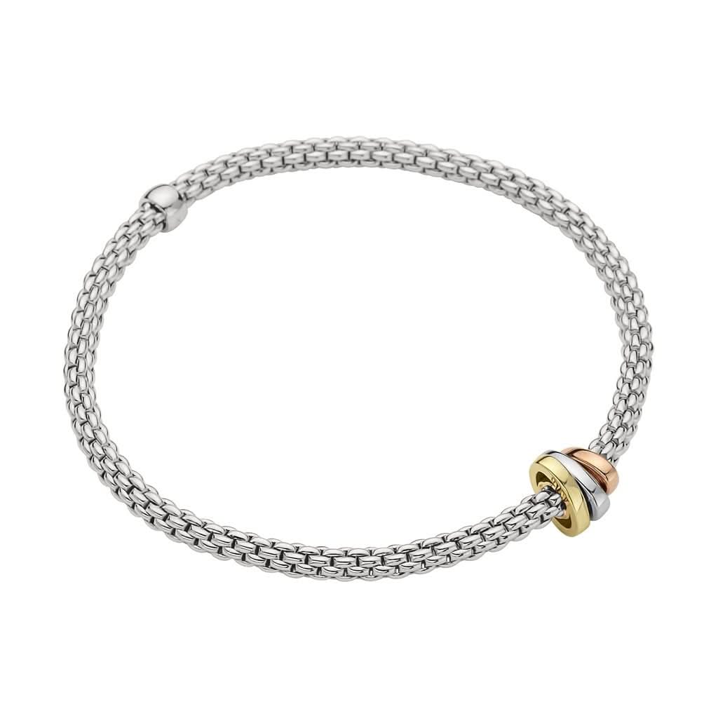 FOPE Designer Jewellery FOPE 18ct White Gold Flex’it Prima Bracelet with Rondels 744B